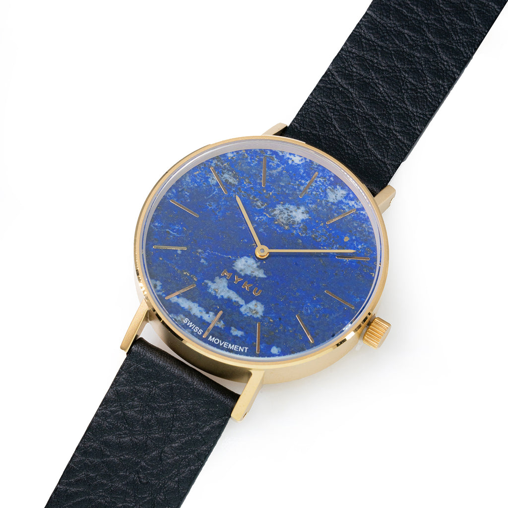 MYKU Lapis Lazuli Gold 38mm Watch - Main Image