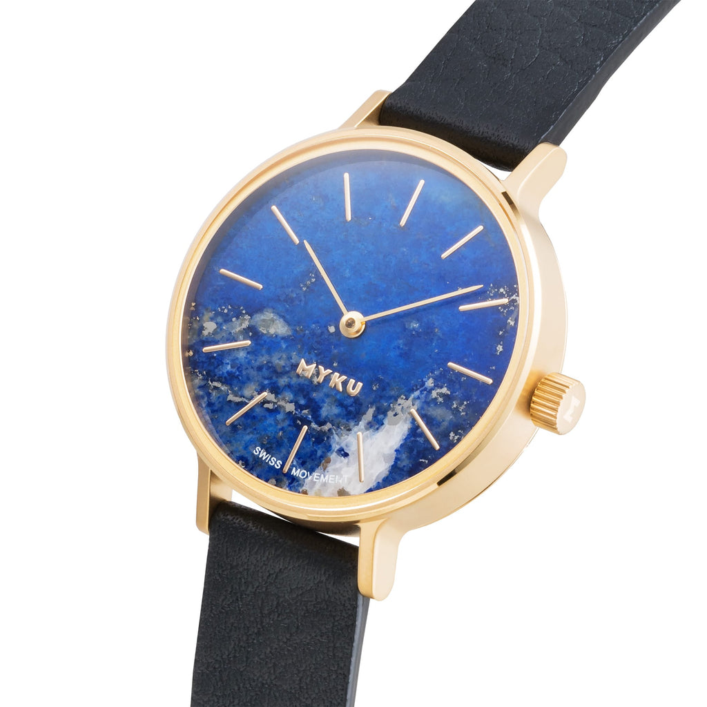 MYKU Lapis Lazuli Watch Gold- slider
